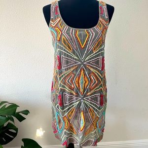 Dress embellished with  sequins and beads